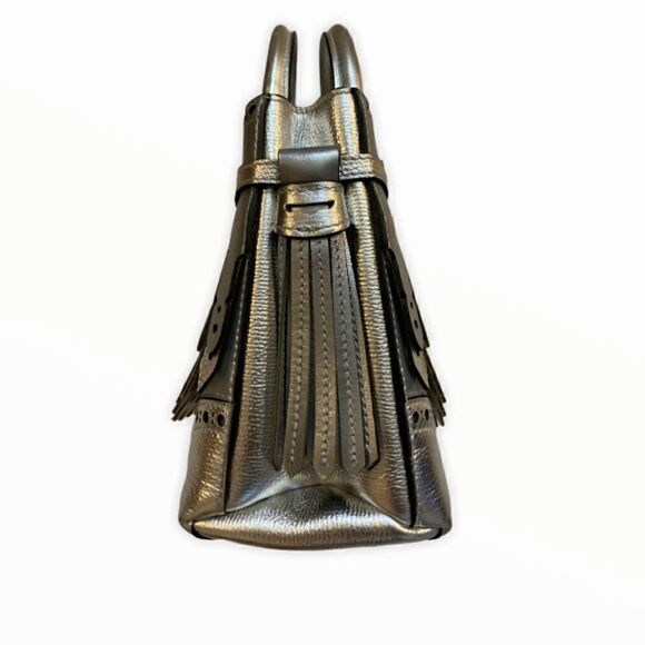 BURBERRY Metallic Calfskin Broguing Small Banner - Picture 7 of 16